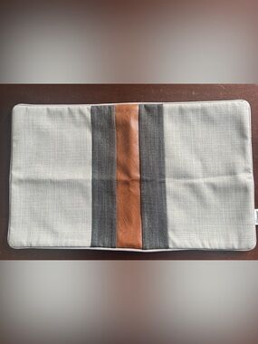 NWOT Pillow Cover with Brown Leather Accent